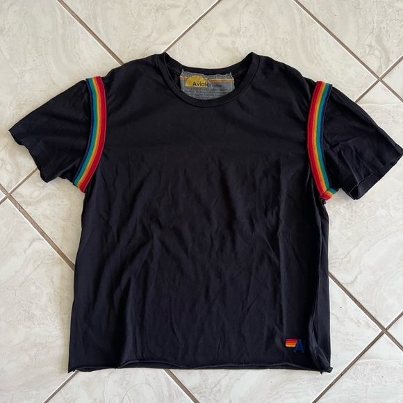 🌈 Aviator Nation Rainbow Shoulder Band Tee - Picture 7 of 10